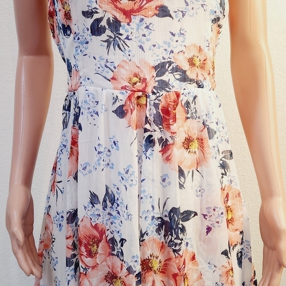 Torrid Floral Print Crinkled Chiffon Tank Dress Sz 2X - Picture 5 of 16